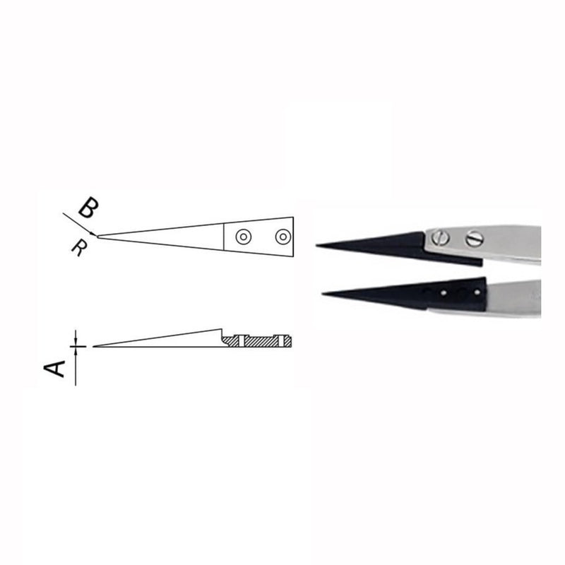 Dumont replaceable ESD tip tweezers, WA1 handle (EMS)