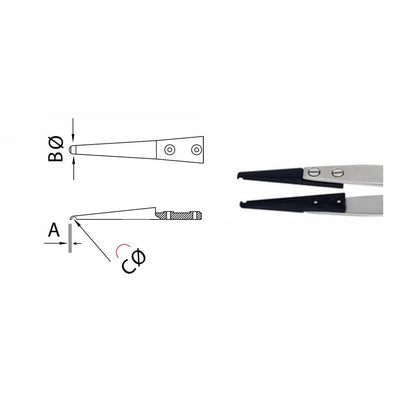 Dumont replaceable ESD tip tweezers, WA1 handle (EMS)