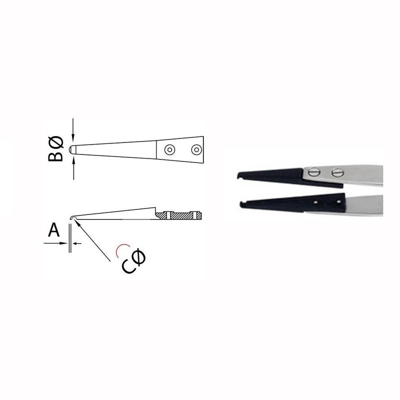 Dumont replaceable ESD tip tweezers, WA1 handle (EMS)