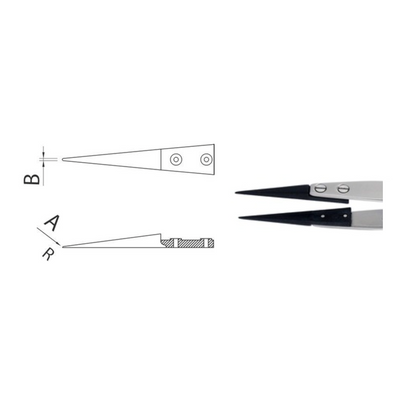 Dumont replaceable ESD tip tweezers, WA1 handle (EMS)