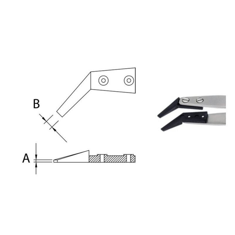 Dumont replaceable ESD tip tweezers, WA1 handle (EMS)