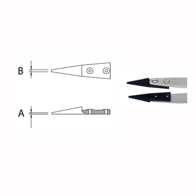 Dumont replaceable ESD tip tweezers, WA1 handle (EMS)