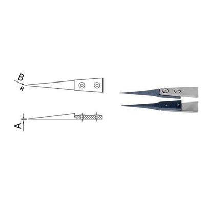 Dumont replaceable STD tip tweezers, WA1 handle (EMS)