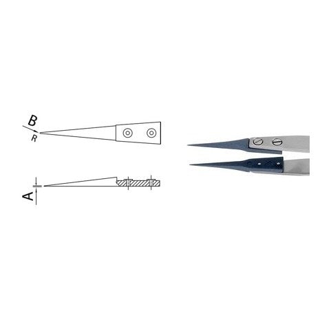 Dumont replaceable STD tip tweezers, WA1 handle (EMS)