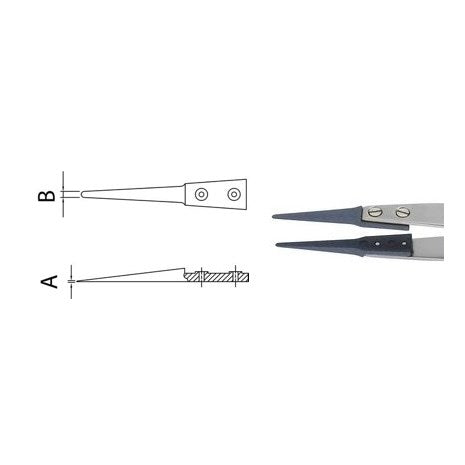 Dumont replaceable STD tip tweezers, WA1 handle (EMS)