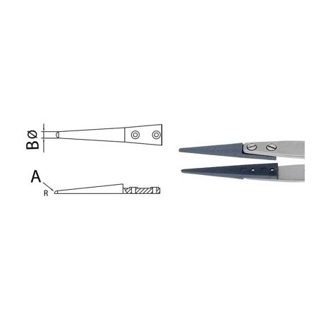 Dumont replaceable STD tip tweezers, WA1 handle (EMS)