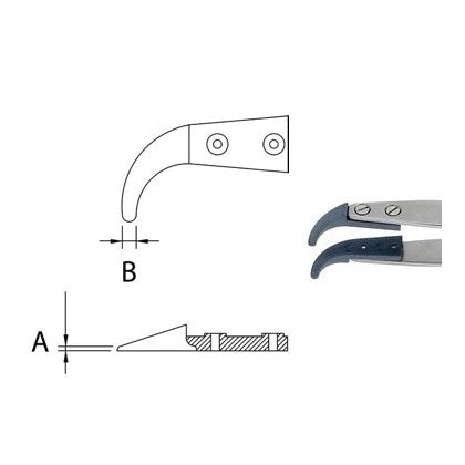 Dumont replaceable STD tip tweezers, WA1 handle (EMS)