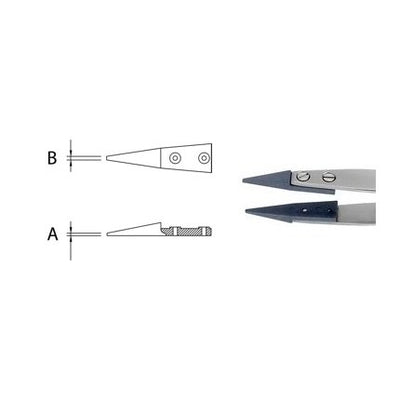 Dumont replaceable STD tip tweezers, WA1 handle (EMS)