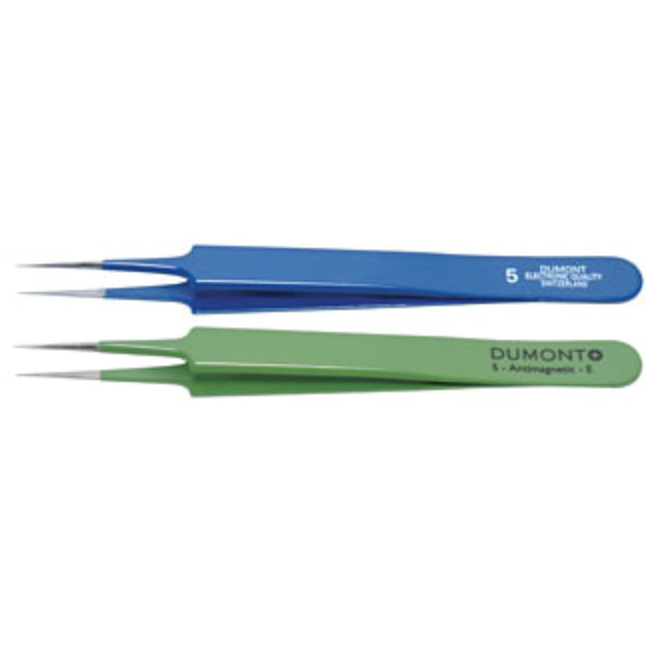 Dumont electronics epoxy-coated tweezers, style 5