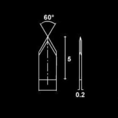 Ceramic zirconia lancet, 3.20mm double angled edge, 60 deg.