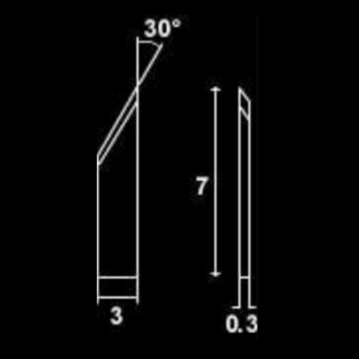 Ceramic zirconia lancet, 3.0mm single straight edge, 30 deg.