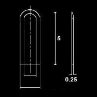 Sapphire lancet, 2.00mm round single straight edge