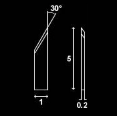 Sapphire lancet, 1.00mm double straight edge, 30 deg.