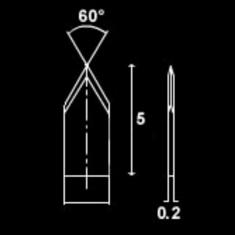 Sapphire lancet, 3.20mm double angled edge, 60 deg.