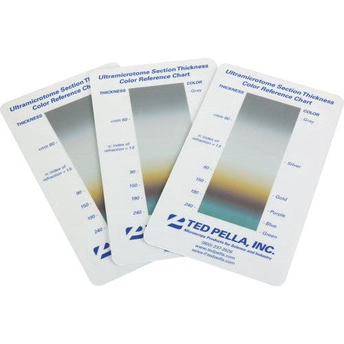 Ultramicrotome section thickness colour reference chart