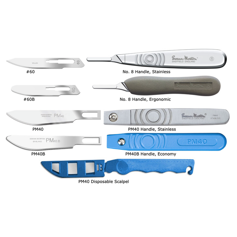 Swann-Morton pathology blades and handles