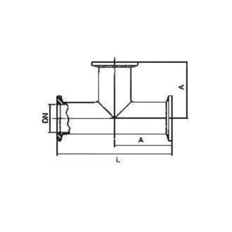 Three-way adapter, SS, KF