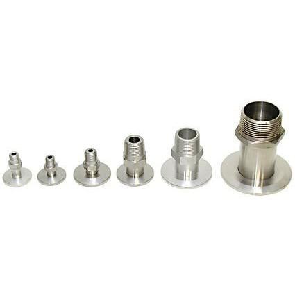 NW/KF flange to male NPT adapters, SS