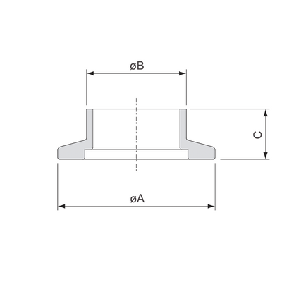 Weld flanges (KF), imperial sizing