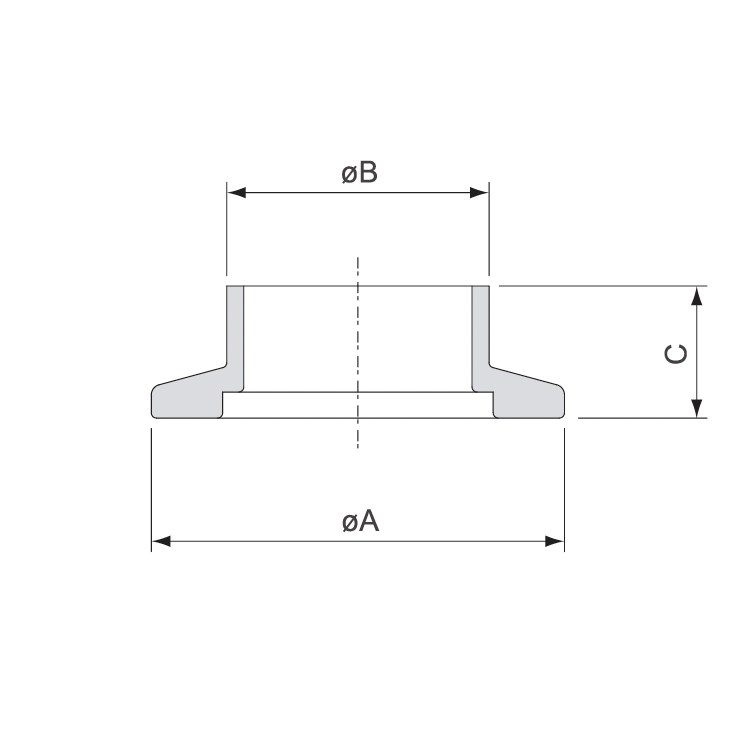 Weld flanges (KF), imperial sizing