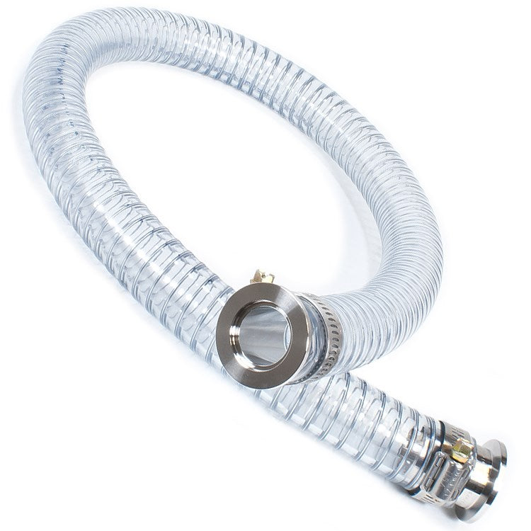 NW/KF hose flanges with wire reinforced PVC vacuum hose