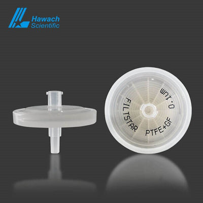 PTFE syringe filter, hydrophobic, PP prefilter, non-sterile