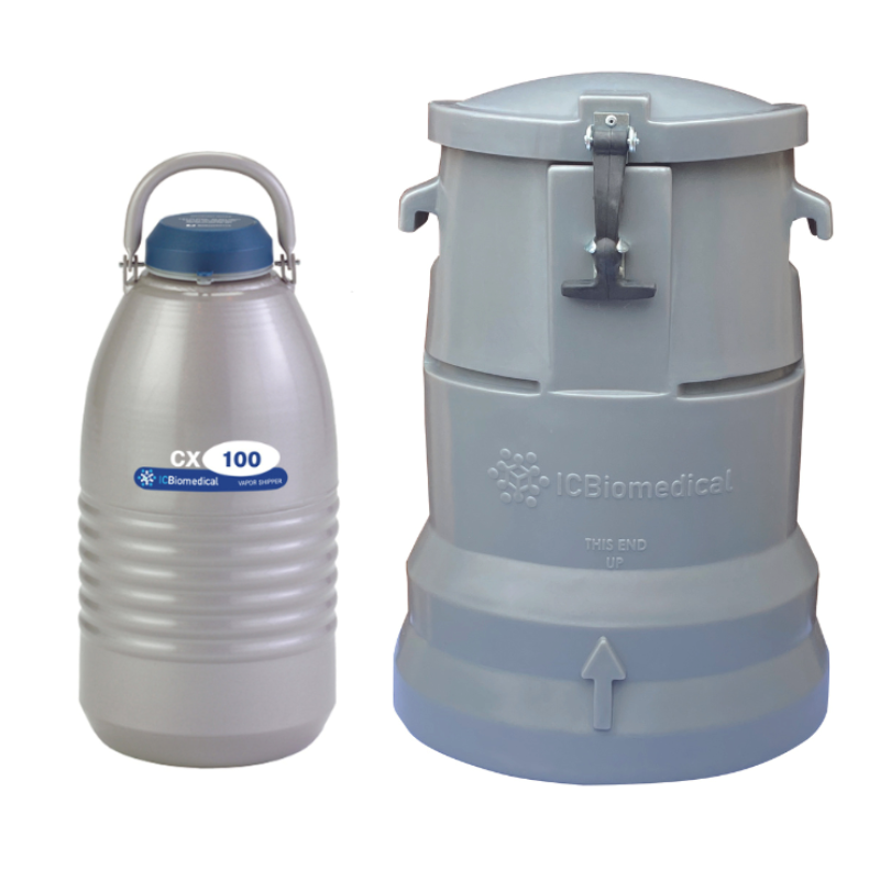 CX100 cryo express dry shipper and cases