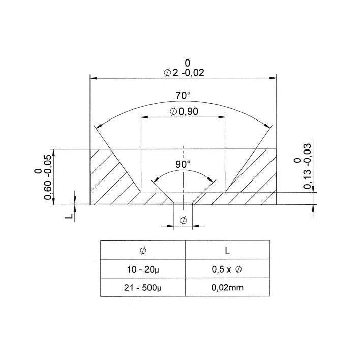 Disc apertures, platinum