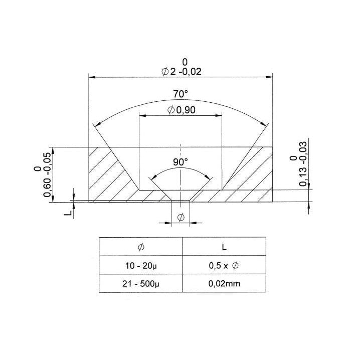 Disc apertures, tantalum