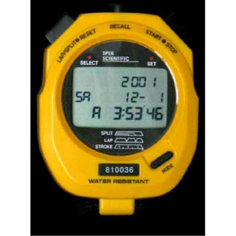 Stopwatch with 100 memory, water resistant