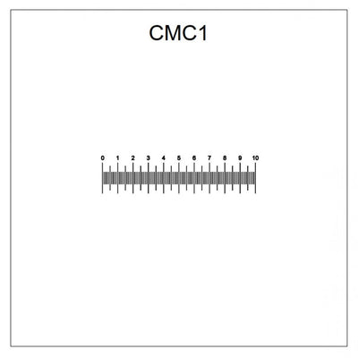 CMC1 coverslips, horizontal scale 10mm x 0.1mm divisions