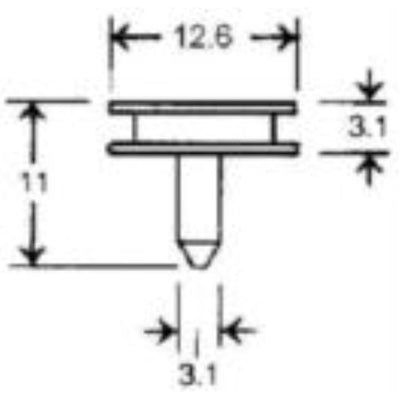 SEM specimen mounts, 12.6mm dia., pin mount