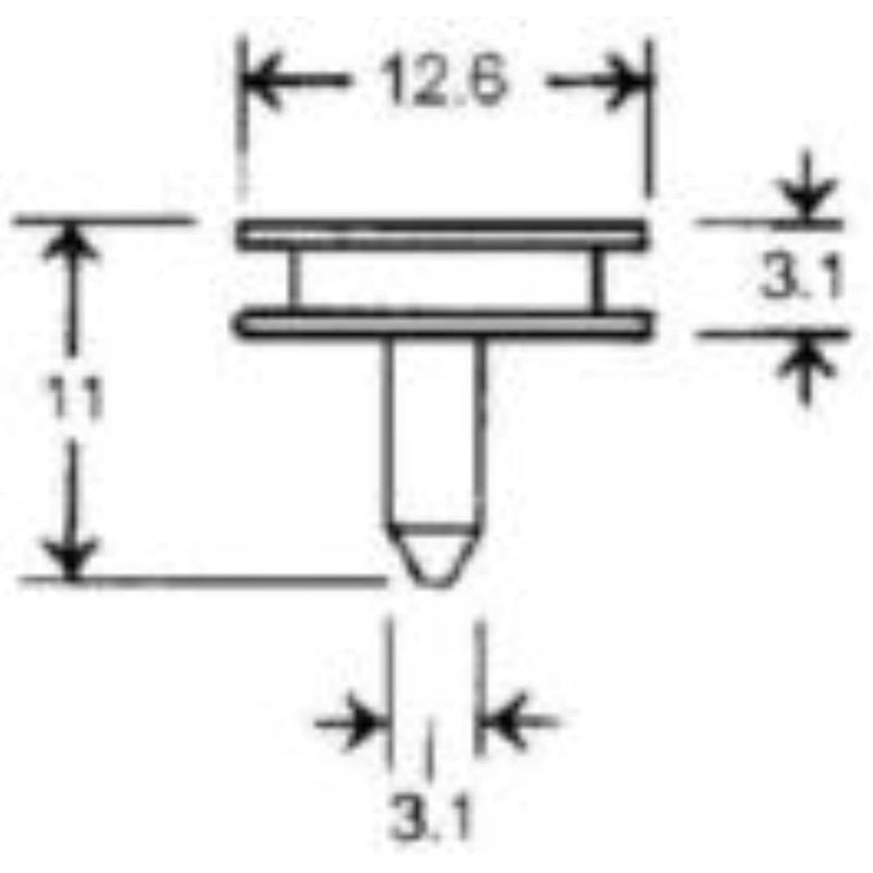 SEM specimen mounts, 12.6mm dia., pin mount