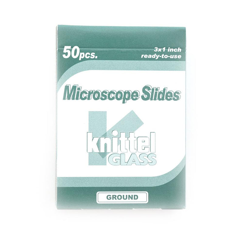 Knittel microscope clear white glass slides, ground 90 deg.