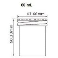 Sample containers with metal screw cap, PS