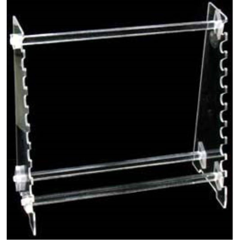 Horizontal 10 pipette rack, perspex