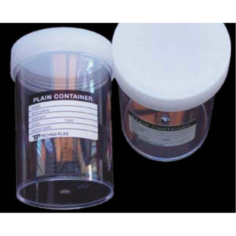 Flat bottom containers with PE screw cap, PS