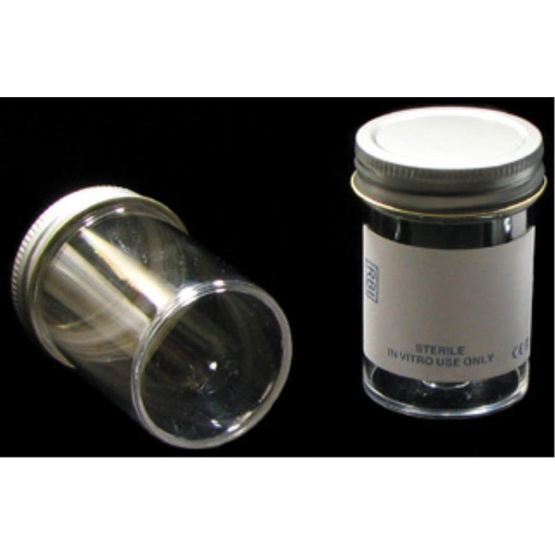 Sample containers with metal screw cap, PS