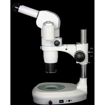 CMO zoom stereo microscope, parallel optics, trinocular, LED base light 220V