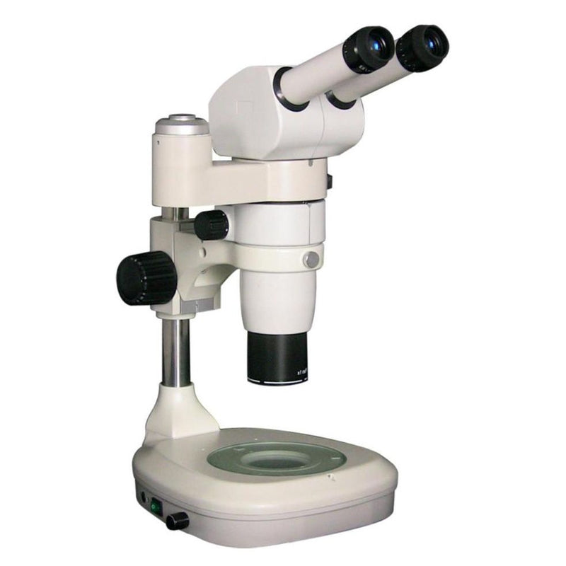 CMO zoom stereo microscope, parallel optics, trinocular, LED base light 220V