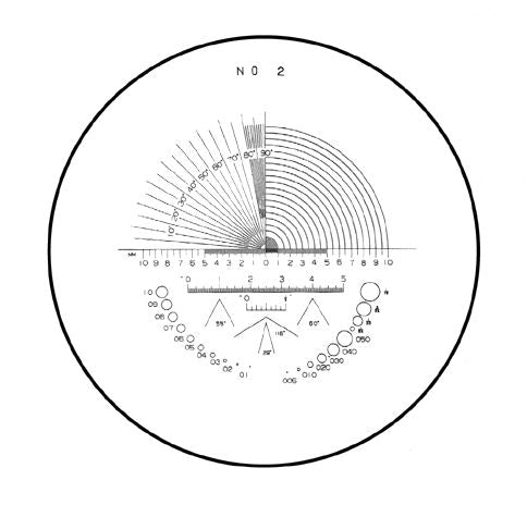 Scale reticle for 15x measuring magnifiers, No.1 & 2