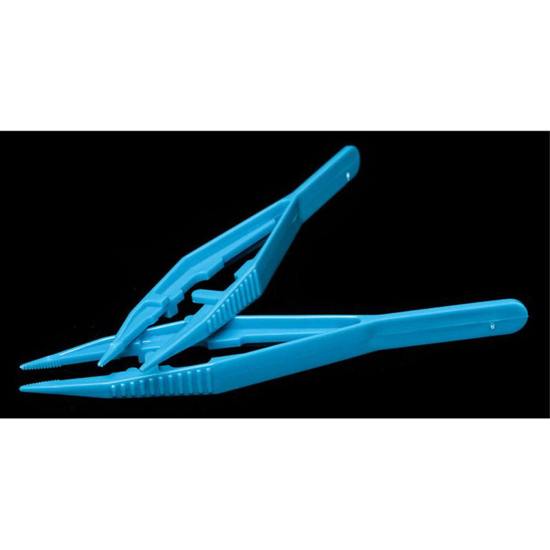 Tweezers, blue PP, 115mm