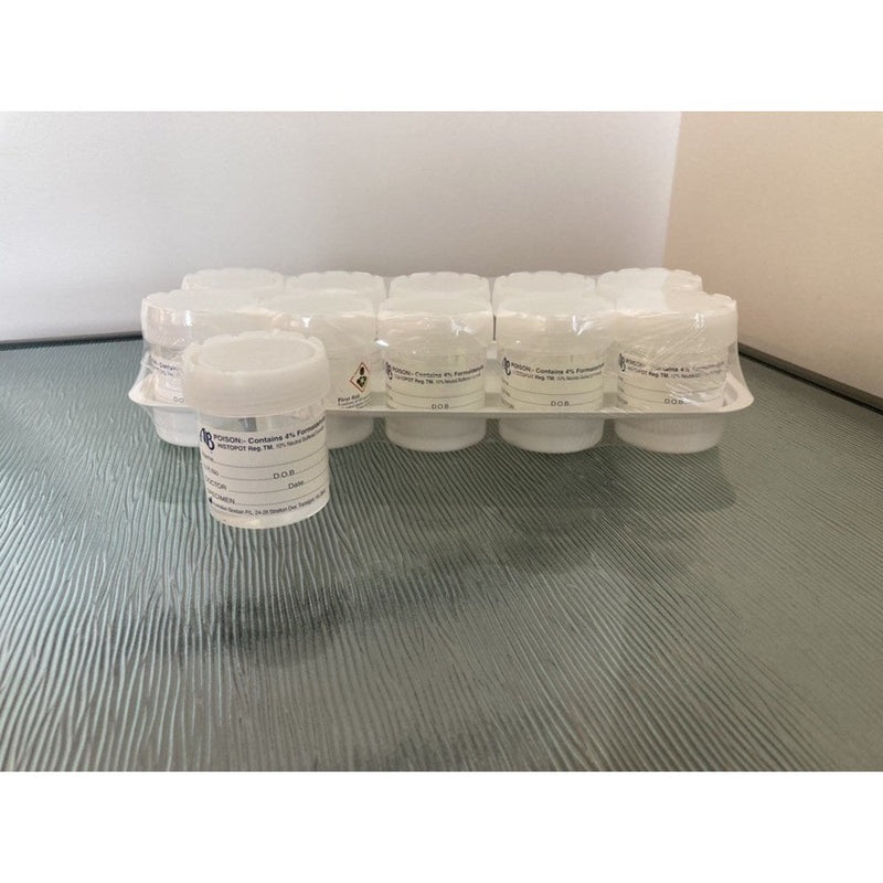 Formalin biopsy jars, neutral buffered, 70mL