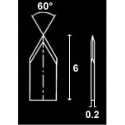 Ceramic zirconia lancet, 3.20mm double straight edge, 60 deg.