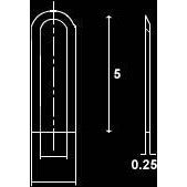 Sapphire lancet, 2.80mm round single angled edge