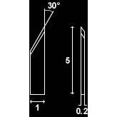 Sapphire lancet, 1.00mm double straight edge, 30 deg.