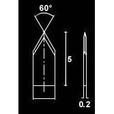 Sapphire lancet, 1.0mm double straight edge, 60 deg.