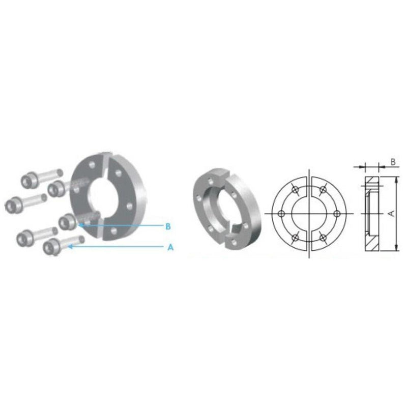 Bulkhead clamp, aluminium