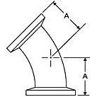 Right-angle elbow, 45 degree, SS