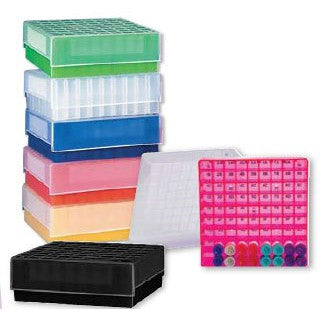 Microcentrifuge storage boxes, assorted colours
